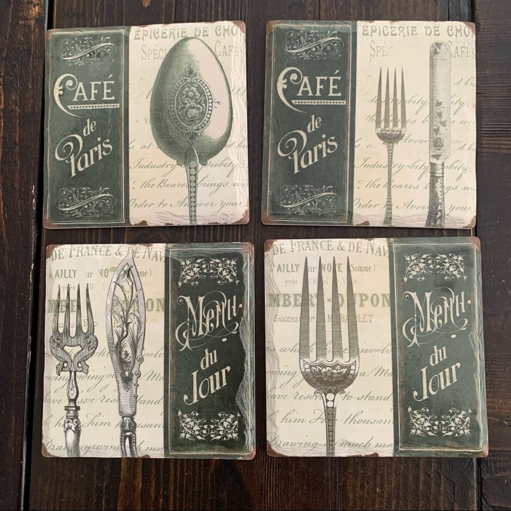 Coasters Stone set of 4  by Destination Collection